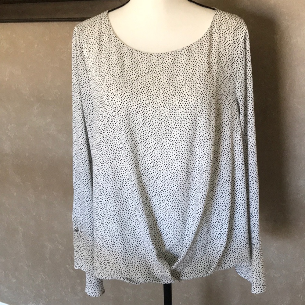 Vince Camino Black Polka Dot Blouse